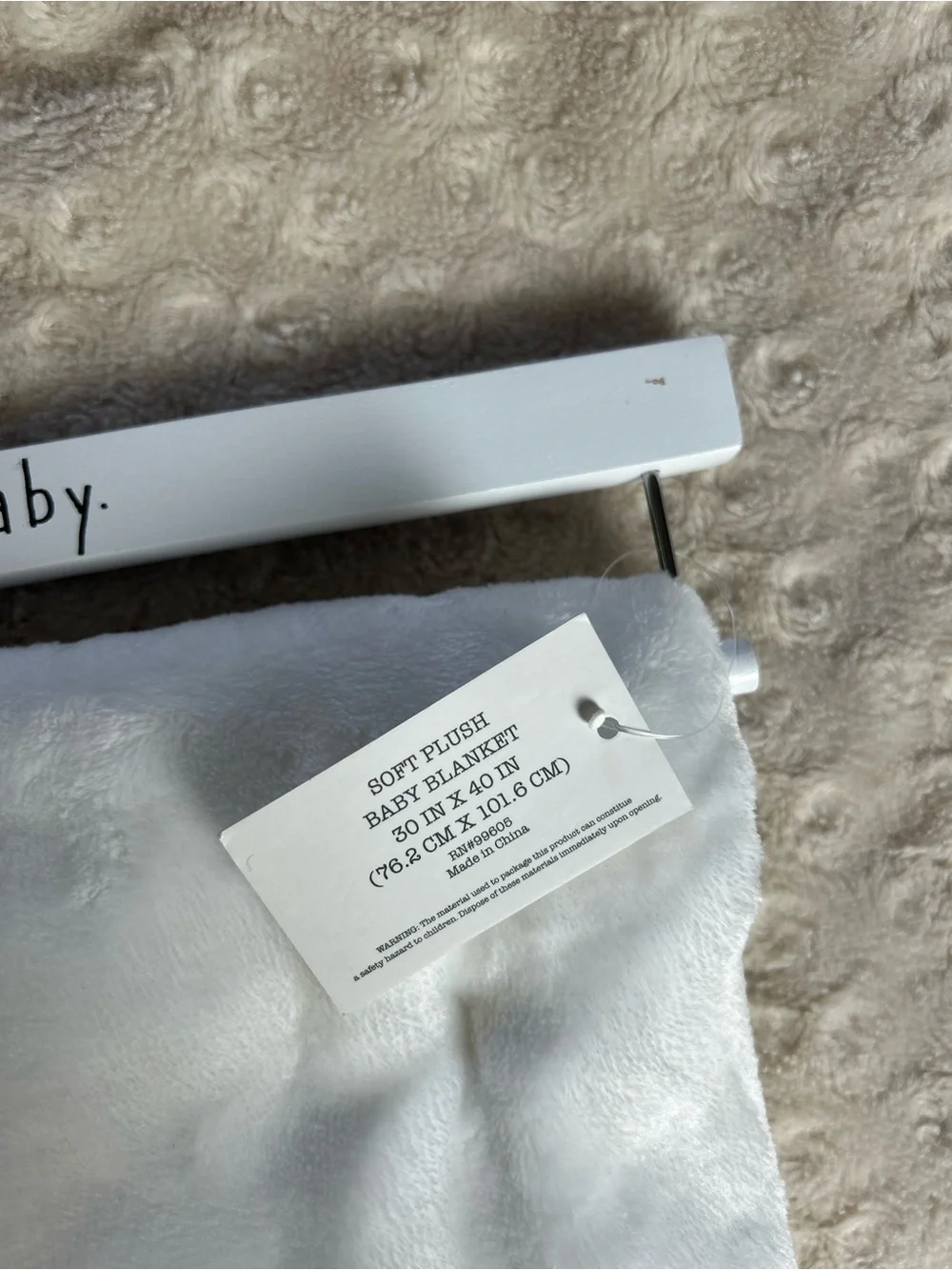 Rae Dunn Baby Born 2025 Pink White Blanket NEW Soft Plush Security Lovey